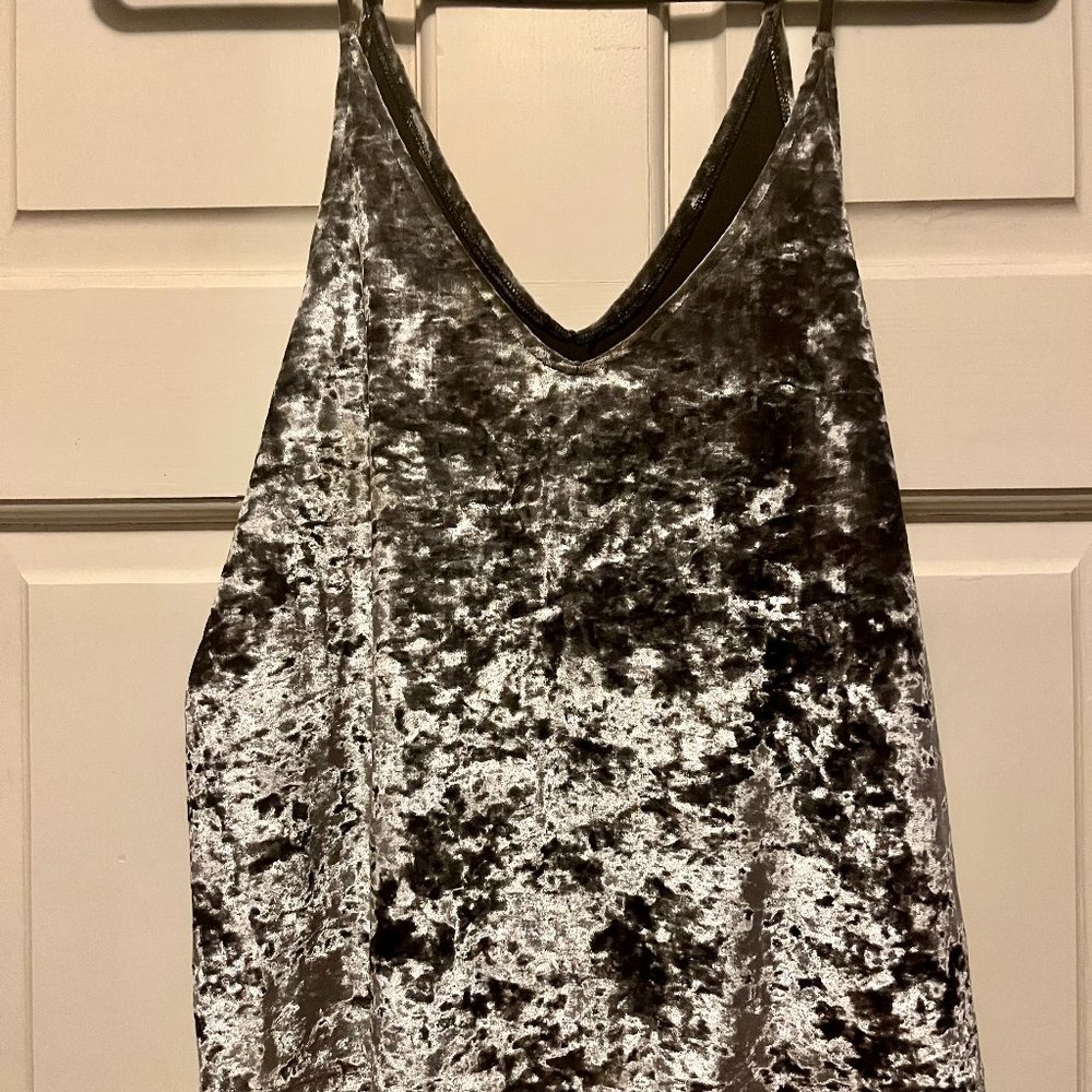 Gray velvet camisole
